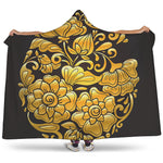Gold Easter Egg Print Hooded Blanket