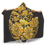Gold Easter Egg Print Hooded Blanket