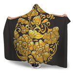 Gold Easter Egg Print Hooded Blanket