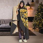Gold Easter Egg Print Hooded Blanket