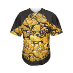 Gold Easter Egg Print Men's Baseball Jersey