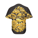Gold Easter Egg Print Men's Baseball Jersey