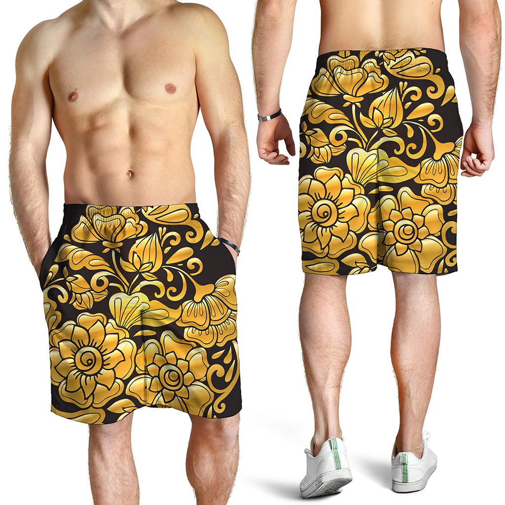Gold Easter Egg Print Men's Shorts