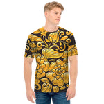 Gold Easter Egg Print Men's T-Shirt