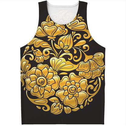 Gold Easter Egg Print Men's Tank Top