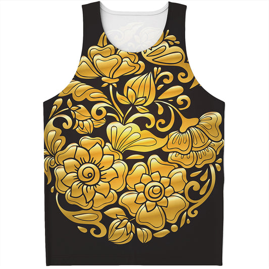 Gold Easter Egg Print Men's Tank Top