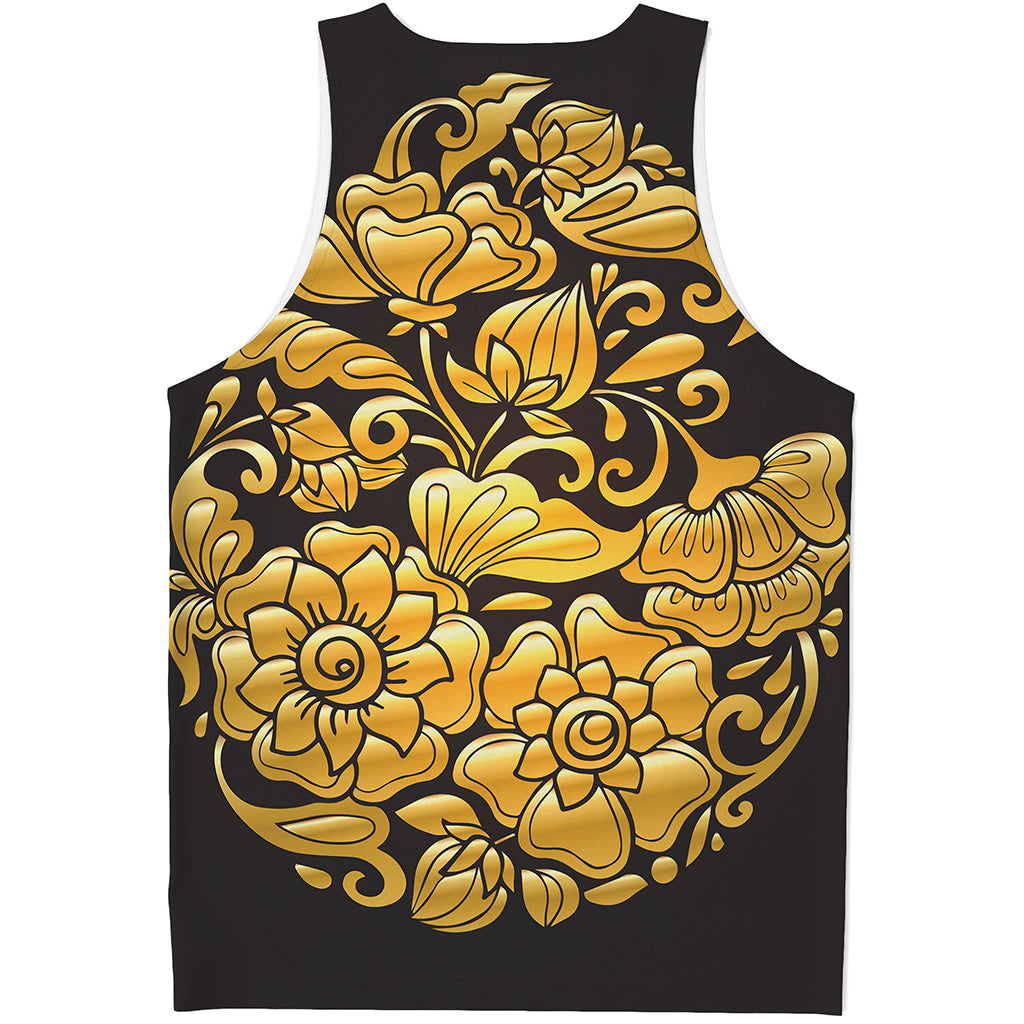 Gold Easter Egg Print Men's Tank Top