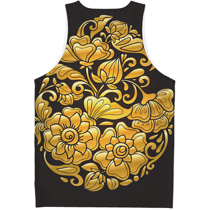 Gold Easter Egg Print Men's Tank Top