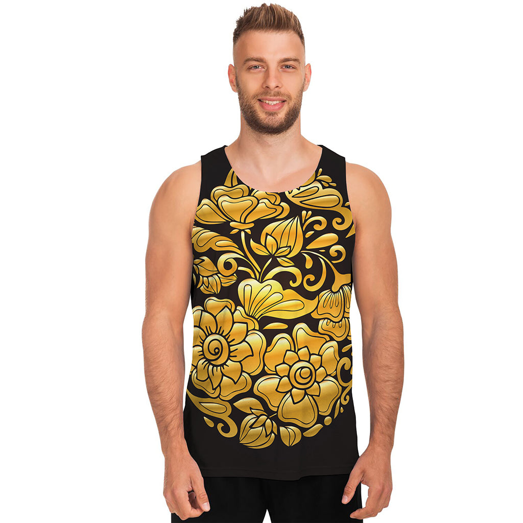 Gold Easter Egg Print Men's Tank Top