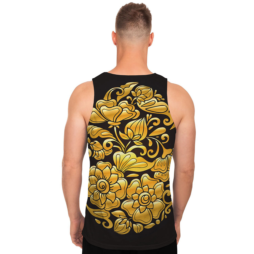 Gold Easter Egg Print Men's Tank Top