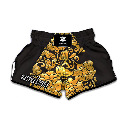 Gold Easter Egg Print Muay Thai Boxing Shorts