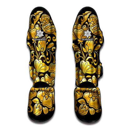 Gold Easter Egg Print Muay Thai Shin Guard