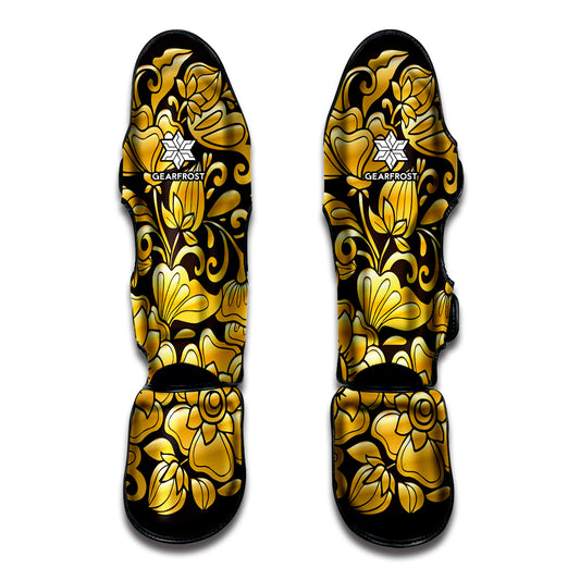 Gold Easter Egg Print Muay Thai Shin Guard