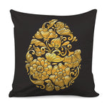 Gold Easter Egg Print Pillow Cover
