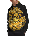 Gold Easter Egg Print Pullover Hoodie