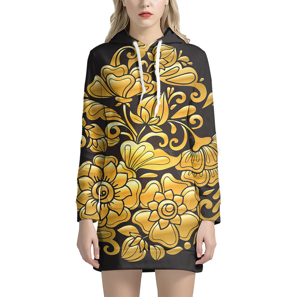 slim fit dress slacks Gold Easter Egg Print Pullover Hoodie Dress – GearFrost