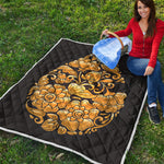 Gold Easter Egg Print Quilt