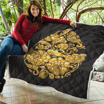 Gold Easter Egg Print Quilt