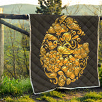 Gold Easter Egg Print Quilt