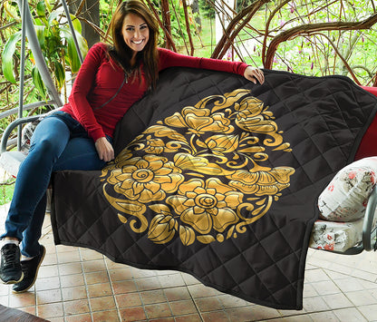 Gold Easter Egg Print Quilt