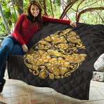 Gold Easter Egg Print Quilt