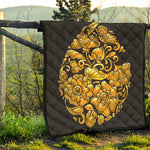 Gold Easter Egg Print Quilt