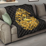 Gold Easter Egg Print Quilt