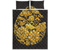 Gold Easter Egg Print Quilt Bed Set