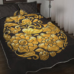 Gold Easter Egg Print Quilt Bed Set