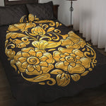 Gold Easter Egg Print Quilt Bed Set