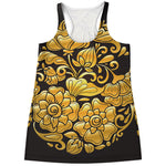 Gold Easter Egg Print Women's Racerback Tank Top