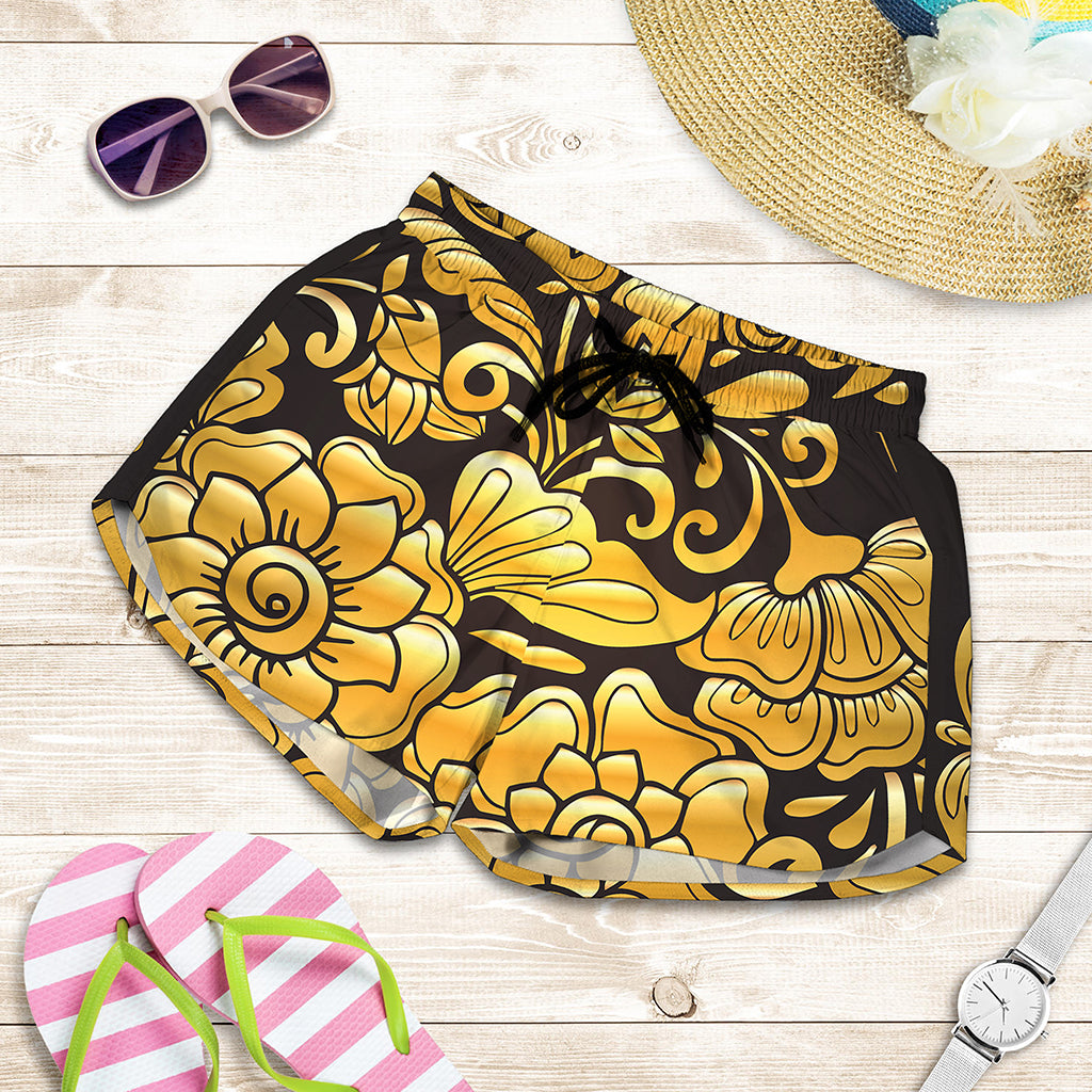 Gold Easter Egg Print Women's Shorts
