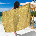 Gold Glitter Artwork Print (NOT Real Glitter) Beach Sarong Wrap
