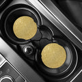 Gold (NOT Real) Glitter Print Car Coasters