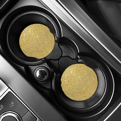 Gold Glitter Artwork Print (NOT Real Glitter) Car Coasters
