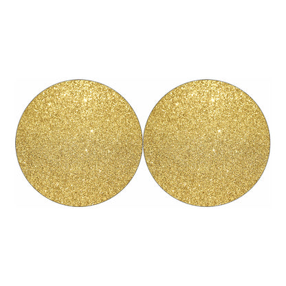 Gold Glitter Artwork Print (NOT Real Glitter) Car Coasters