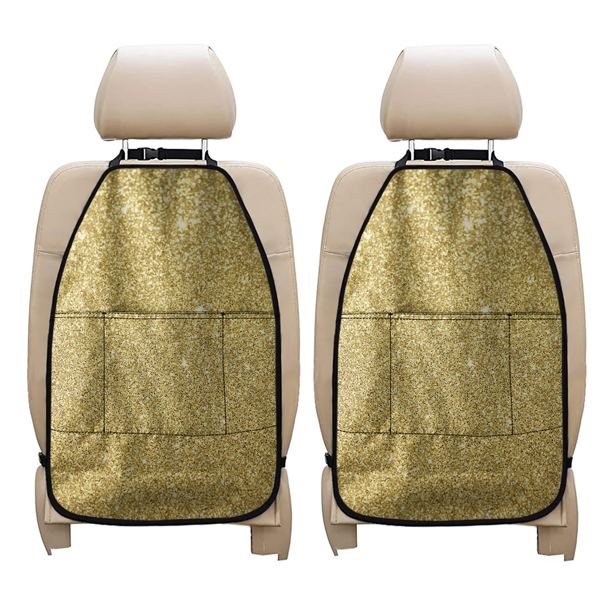 Gold Glitter Artwork Print (NOT Real Glitter) Car Seat Organizers