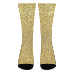 Gold Glitter Artwork Print (NOT Real Glitter) Crew Socks