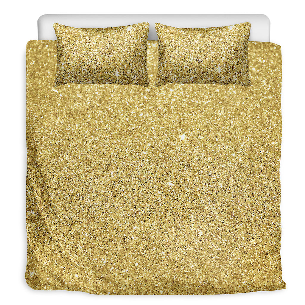 Gold Glitter Artwork Print (NOT Real Glitter) Duvet Cover Bedding Set