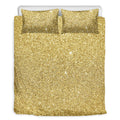 Gold (NOT Real) Glitter Print Duvet Cover Bedding Set