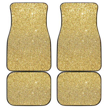 Gold Glitter Artwork Print (NOT Real Glitter) Front and Back Car Floor Mats