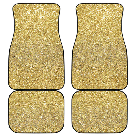 Gold Glitter Artwork Print (NOT Real Glitter) Front and Back Car Floor Mats