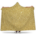 Gold (NOT Real) Glitter Print Hooded Blanket
