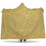Gold Glitter Artwork Print (NOT Real Glitter) Hooded Blanket