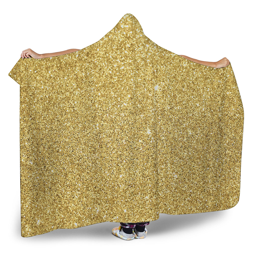 Gold Glitter Artwork Print (NOT Real Glitter) Hooded Blanket