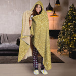Gold Glitter Artwork Print (NOT Real Glitter) Hooded Blanket