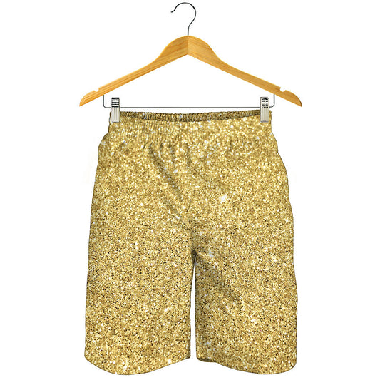 Gold Glitter Artwork Print (NOT Real Glitter) Men's Shorts