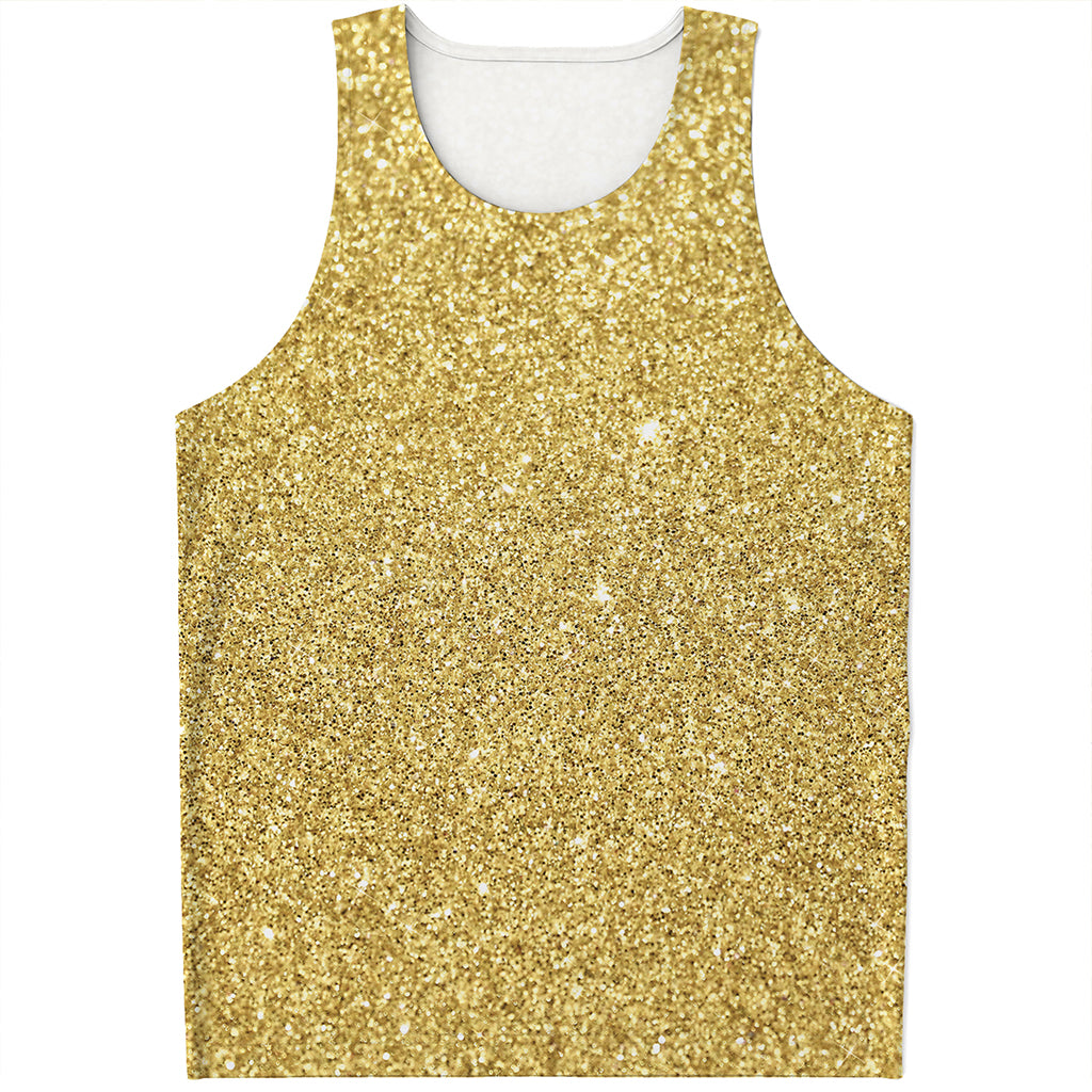 Gold Glitter Artwork Print (NOT Real Glitter) Men's Tank Top