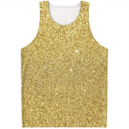 Gold Glitter Artwork Print (NOT Real Glitter) Men's Tank Top