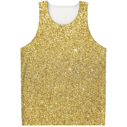 Gold Glitter Artwork Print (NOT Real Glitter) Men's Tank Top